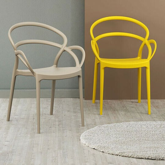 Outdoor Chair Polypropylene Mila Yellow 58x74x98cm