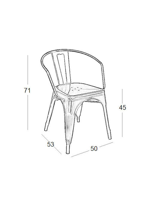Outdoor Chair Metallic Texas Black 51x50x71.5cm