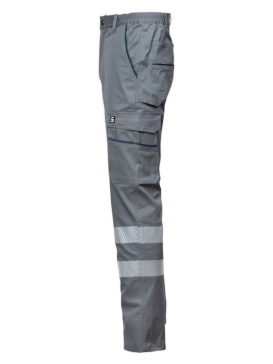 STOP Reflect Slim Stretch Ανακλαστικό Παντελόνι Εργασίας Γκρι