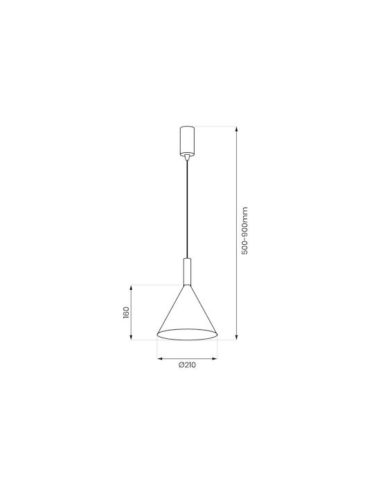 Eko Light Κρεμαστό Φωτιστικό Μαύρο Καμπάνα 21x21εκ.