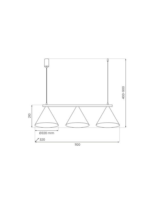 Eko Light Hängelampe Kupfer mit Fassung GX53