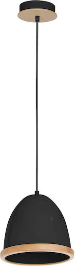 Eko Light Κρεμαστό Φωτιστικό Μαύρο με Σχοινί 21x21εκ.