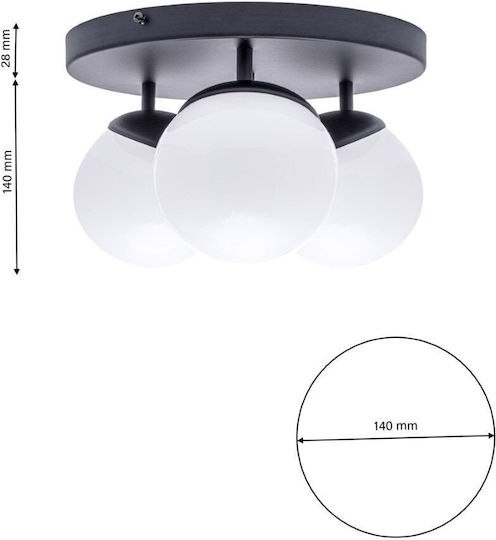 Eko Light Plafonieră de Tavan Neagră