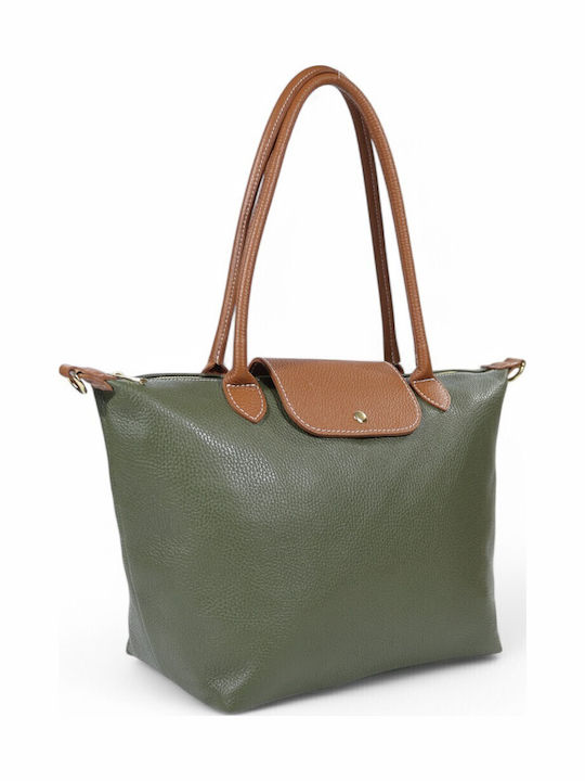 Leder Damentasche Schultertasche Grün