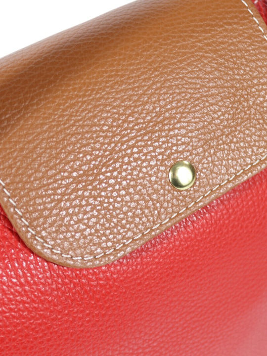 Leder Damentasche Schultertasche Rot