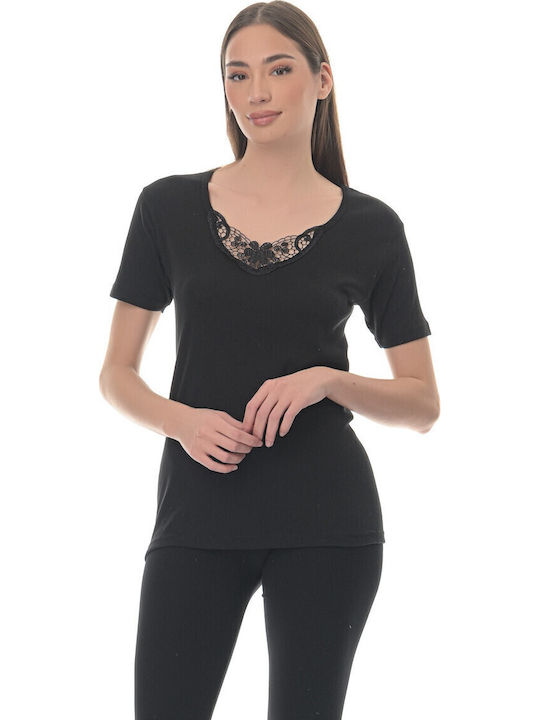 Kurzärmelig BLACK Damen T-Shirt