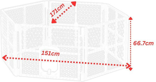 Vesta Парк за Кучета от Пластмаса в Кафяв Цвят 66.7 x 66.7 x 66.7см.