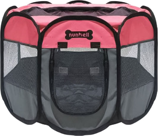 Nunbell Pet Foldable Park Dog Octagon in Red Color