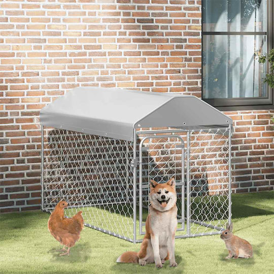 vidaXL Metallic Dog Park 200x100x125cm Silver
