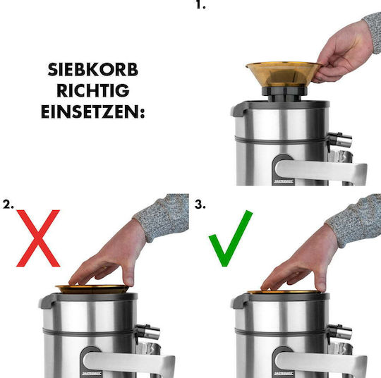 Gastroback Αποχυμωτής Αργής Σύνθλιψης 1300W Ασημί