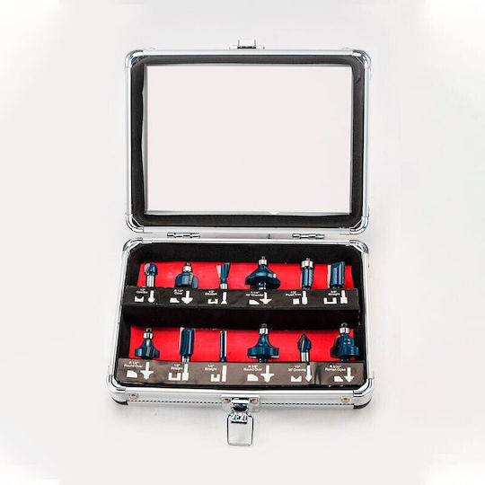 Bormann Pro BHT1620 Set Cutters for Router Cutter Set Carbide 8mm 12pcs