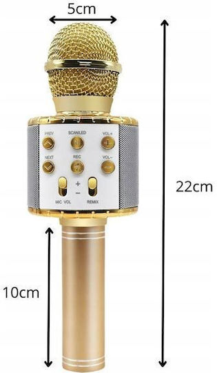 Μικρόφωνο Karaoke Ασύρματο AT2742 Χρυσό