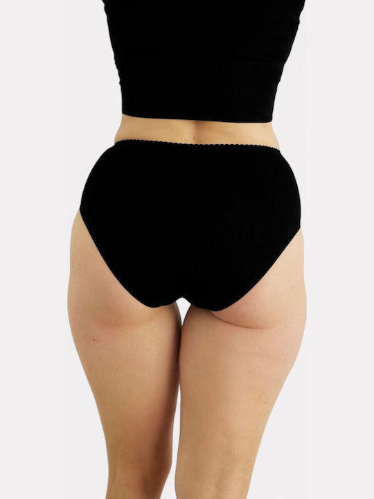 Βαμβακερά Women's Slip MultiPack with Lace Black