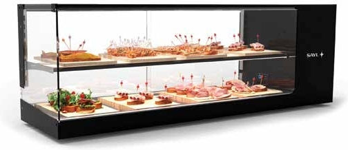 Sayl Barcelona Охлаждаща Витрина Настолна с 3 Нива 132x38x46см SAYL VTLG26P-2