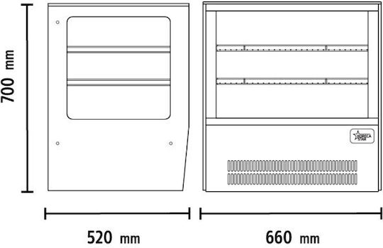 Bonner Maintenance Showcase Tabletop with 3 Levels 90x53x73cm Refrigerated Display GN-900RT