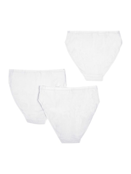 Βαμβακερά Ψηλόμεσα Γυναικεία Slip 3Pack Beige / Black / White
