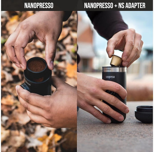 Wacaco Nanopresso NS Adaptor Electric Espresso Machine 18bar with 8g Coffee Container Dark Grey 20.08.1552