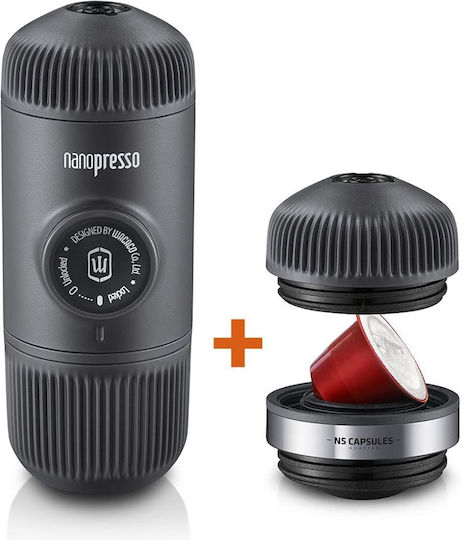 Wacaco Nanopresso NS Adaptor Electric Espresso Machine 18bar with 8g Coffee Container Dark Grey 20.08.1552