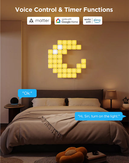 Govee Smart Διακοσμητικό Φωτιστικό Mini Panel LED RGBIC 10τμχ