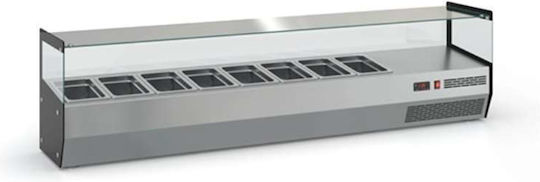 Inox Dobros Охлаждаща Витрина Настолна с Капацитет 8x1/4 ГН 180x34x45см