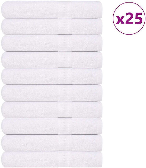 vidaXL Σετ 25 Ξενοδοχειακές Πετσέτες Πισίνας 200x80 εκ. Λευκές Βάρους 360gsm