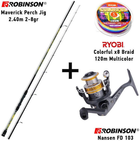 Robinson Maveric 240 Fishing Rod for Light Rockfishing with Reel 2.40m 2-8gr