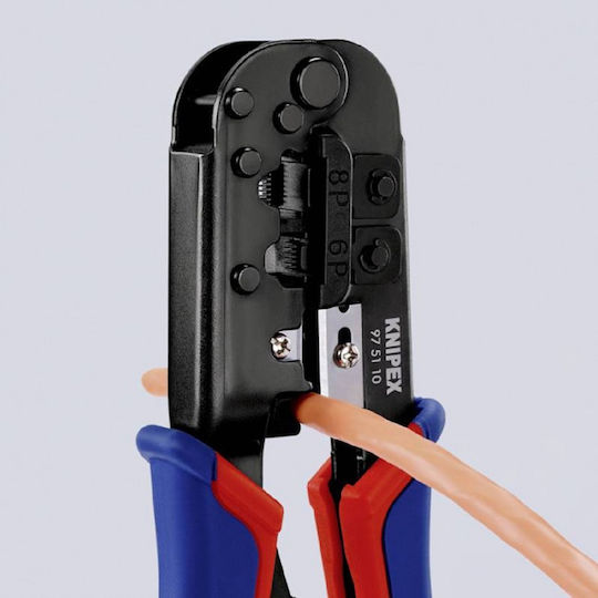 Knipex Ethernet Internet Cable Crimping Plier RJ12, RJ45 with Cable Cutter & Ratchet Mechanism (Length 190mm)