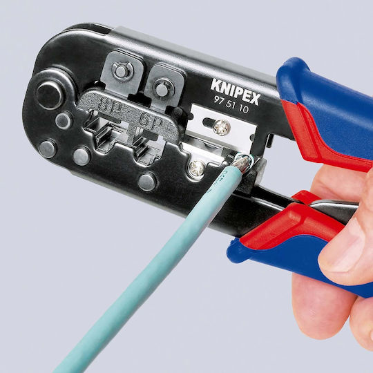 Knipex Ethernet Internet Cable Crimping Plier RJ12, RJ45 with Cable Cutter & Ratchet Mechanism (Length 190mm)