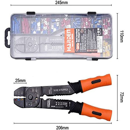 Harden Πρέσα Ακροδεκτών Διατομής 0.5 - 6mm² με Απογυμνωτή