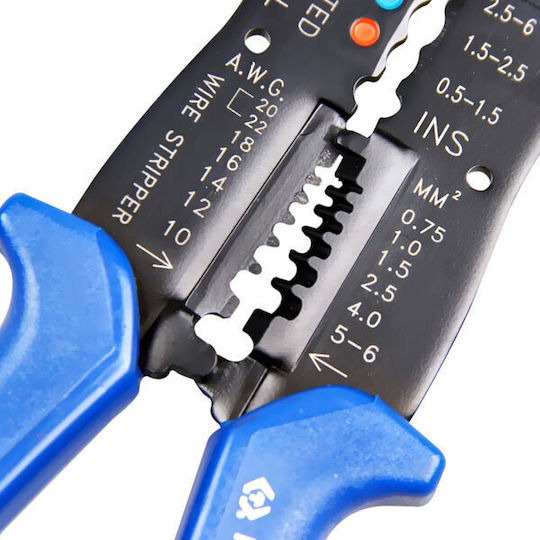 King Tony Crimping Pliers for Cross-Section Range 0.5 - 6mm² with Stripper Skinner (Length 250mm)
