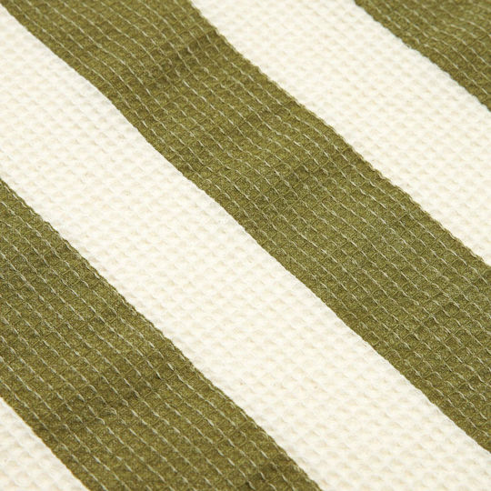 Nobodinoz Portofino Green Classic Beach Towel 150x84cm with Fringes
