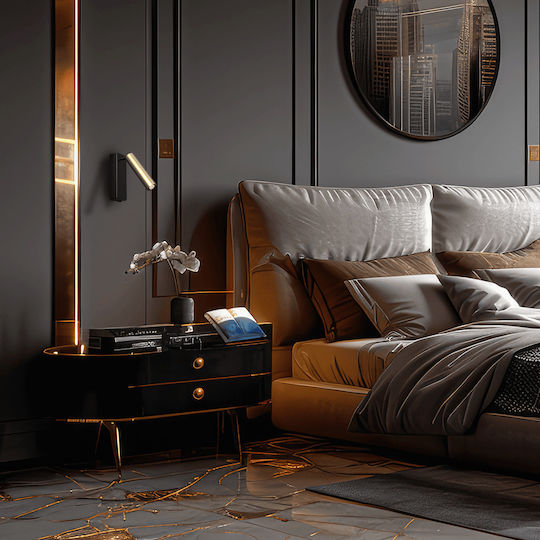 Eko Light Modern Lamp Wall with Socket G9 and Switch Gold