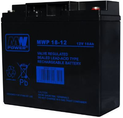 MW Power UPS Battery with Capacity 18Ah and Voltage 12V 12V/18AH-MWP 1pcs