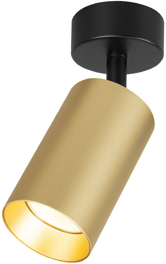 Eko Light Μονό Σποτ με Ντουί GU10 σε Χρυσό Χρώμα