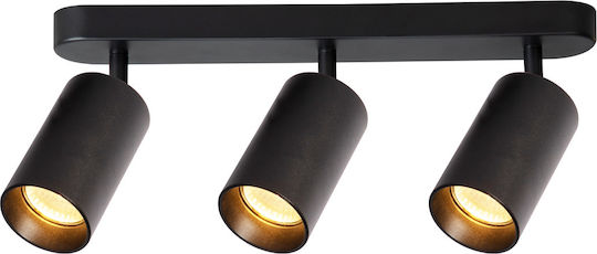 Eko Light Τριπλό Σποτ με Ντουί GU10 σε Μαύρο Χρώμα