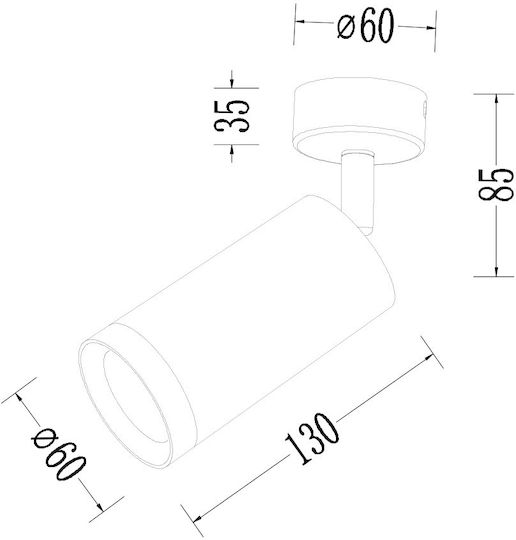 Eko Light Single Spot with Socket GU10 in Gold Color