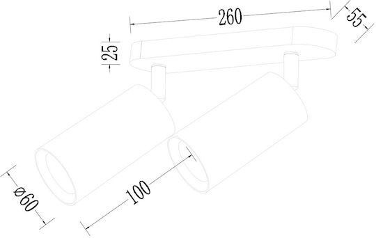 Eko Light Διπλό Σποτ με Ντουί GU10 σε Λευκό Χρώμα
