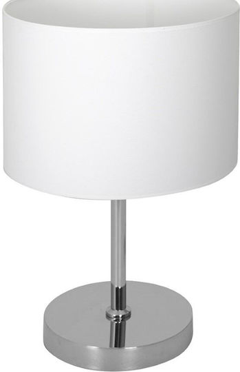 Eko Light Stoff Tischlampe für Fassung E27 mit Weiß Schirm und Basis