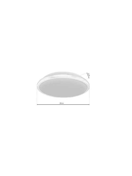 Eko Light Ceiling Mount Light Bathroom White with Integrated LED