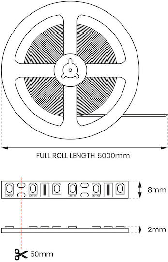 Eko Light LED Strip 12V Warm White Light 5m Type COB