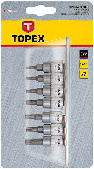 Topex Walnut with Torx Head and Socket 1/4'' 7pcs