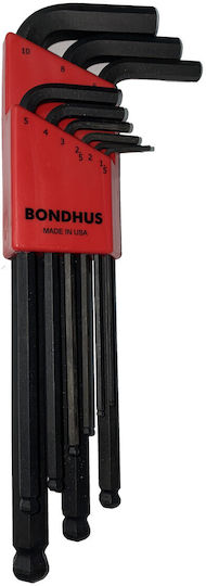 Bondhus Σετ 9 Κλειδιά Allen σε Σχήμα L
