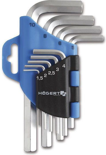 Högert Σετ 9 Κλειδιά Allen σε Σχήμα L