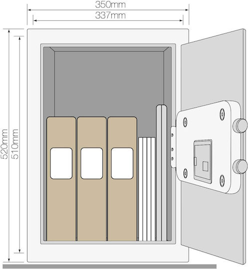 Yale Safe with Digital Fingerprint Lock L36xW35xH52cm YYSFM/520/EG1