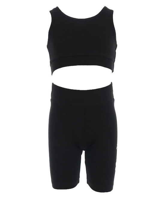 Kids' Set with Leggings Summer 3pcs White-Black
