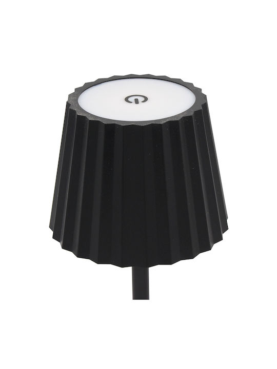 Keskor Metal Table Lamp LED with Black Shade and Base