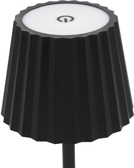 Keskor Metal Table Lamp LED with Black Shade and Base