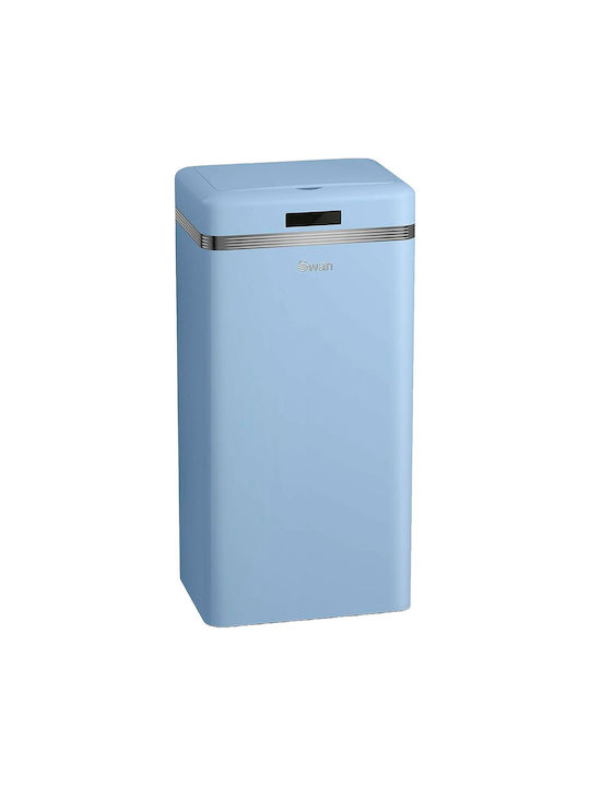 Swan Coș Retro De Gunoi Din Oțel Inoxidabil Cu Senzor Albastru 45lt