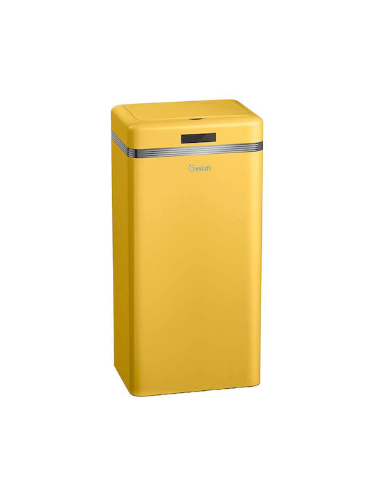Swan Coș Retro De Gunoi Din Oțel Inoxidabil Cu Senzor Galben 45lt