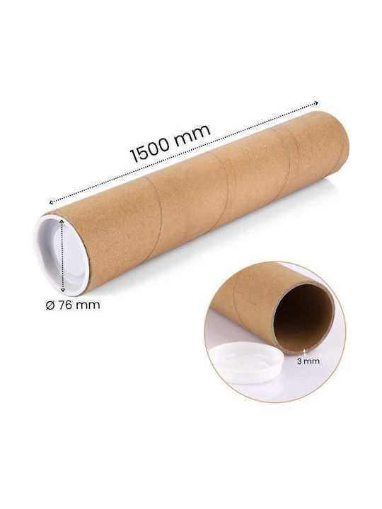 Tub de Desen Ecologic cu Capacul Φ7.6x150cm Maro